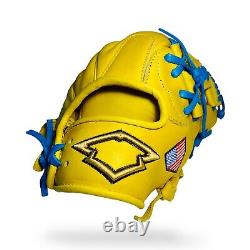 11.5 In Baseball infield Glove DIamante Pro Quality Yellow turquoise USA FLAG