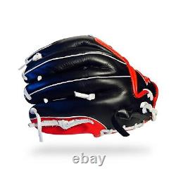 12 In Baseball infield Glove DIamante Pro Quality BLACK WHITE Red USA FLAG