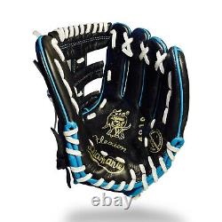 12 In Baseball infield Glove Diamante Pro Quality BLACK Blue WHITE USA FLAG