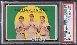 1959 Topps BB Card #519 Runnels, Gernert, Malzone INFIELD POWER PSA 8 NM-MT