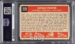 1959 Topps BB Card #519 Runnels, Gernert, Malzone INFIELD POWER PSA 8 NM-MT