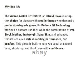 2025 Wilson A2000 DP15SS 11.5 Infield Baseball Glove Fall Season WBW103461115