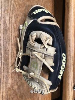 $400R Wilson A2000 1786 Superskin 11.5 Inch Pro Issue infield glove. RH. Black/T
