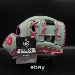 44 Pro PRX Elite 11.5 Infield Baseball Glove Light Blue/Pink/Yellow Kip Leather