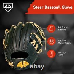44 Pro Steer Baseball Glove for Infield, Fielding Right Hand Throw, Black