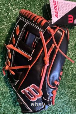 Adult Wilson A2000 11.5 Infield Baseball Glove NWT Black Orange Premium Quality