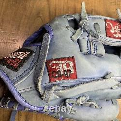 Barraza Pro Baseball Glove Blue ATA Leather Right Hand Thrower 10.5 Sided Open