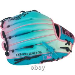 Baseball Glove 11.5 Infield Right Hand Pro I Web Teal Pink Rawlings Heart Hide