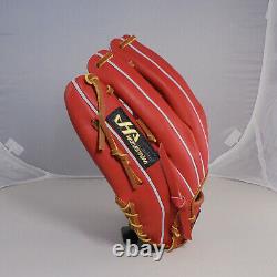 HATAKEYAMA Pro Red Net T Web Leather Right-Hand Thrower Infield Baseball Glove