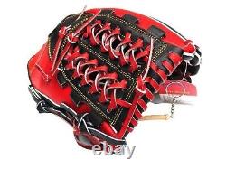HI-GOLD Japan Steerhide 11.5 inch Infielder Glove Black/Red