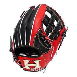 HI-GOLD Japan Steerhide 11.5 inch V Web Infielder Glove Black/Red