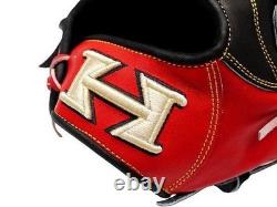 HI-GOLD Japan Steerhide 11.5 inch V Web Infielder Glove Black/Red