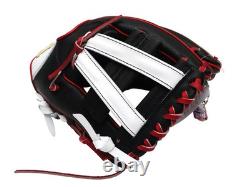 HI-GOLD Pro Model Japan Steerhide 11.5 inch Infielder Glove Black/Red