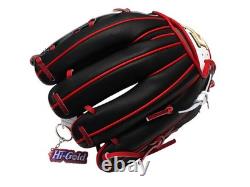 HI-GOLD Pro Model Japan Steerhide 11.5 inch Infielder Glove Black/Red