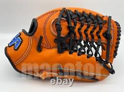 JAPAN HATAKEYAMA Pro Order 12 Infield Baseball Glove Black Orange Net RHT SALE