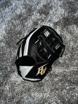 Japan Hi-Gold Pro Order 11.5 Infield Baseball Glove Black Shine Silver RHT