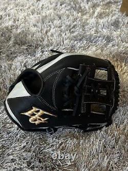 Japan Hi-Gold Pro Order 11.5 Infield Baseball Glove Black Shine Silver RHT