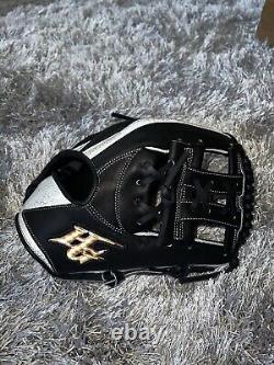 Japan Hi-Gold Pro Order 11.5 Infield Baseball Glove Black Shine Silver RHT