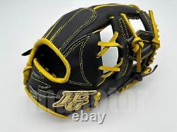 Japan Hi-Gold Pro Order 11.5 Infield Baseball Glove Black Yellow H-Web RHT