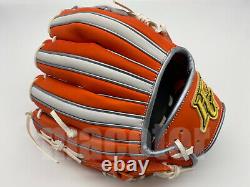 Japan Hi-Gold Pro Order 11.5 Infield Baseball Glove Orange White RHT H-Web SS