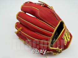Japan Hi-Gold Pro Order 11.5 Infield Baseball Glove Red Gold H-Web RHT Gift