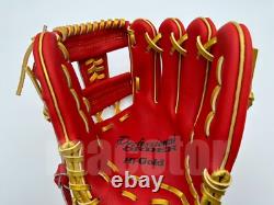 Japan Hi-Gold Pro Order 11.5 Infield Baseball Glove Red Gold H-Web RHT Gift