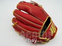 Japan Hi-Gold Pro Order 11.5 Infield Baseball Glove Red Gold H-Web RHT Gift New