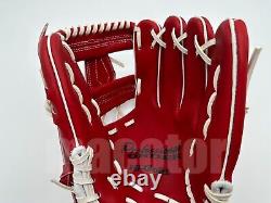 Japan Hi-Gold Pro Order 11.5 Infield Baseball Glove Red H-Web RHT Fire Model