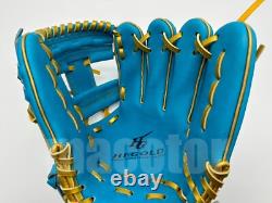 Japan Hi-Gold Pro Order 11.5 Infield Baseball Glove Sax Blue Gold H-Web RHT