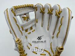 Japan Hi-Gold Pro Order 11.5 Infield Baseball Glove White Gold H-Web RHT New