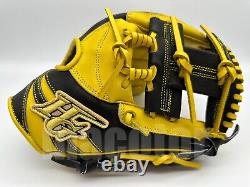 Japan Hi-Gold Pro Order 11.5 Infield Baseball Glove Yellow Black H-Web RHT Gift