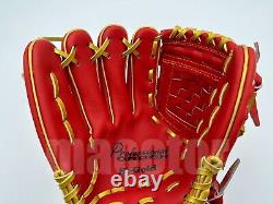 Japan Hi-Gold Pro Order 11.75 Infield Baseball Glove Red LHT Checkerboard SALE