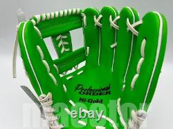 Japan Hi-Gold Pro Order 12 Infield Baseball Glove Bright Green H-Web RHT