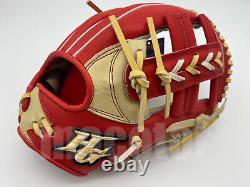 Japan Hi-Gold Pro Order 12 Infield Baseball Glove Cream Red Cross RHT Gift