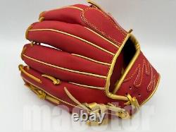 Japan Hi-Gold Pro Order 12 Infield Baseball Glove Red Gold H-Web RHT Fire Model