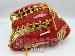 Japan Hi-Gold Pro Order 13 Infield Baseball Glove Red Gold I-Web LHT Limited