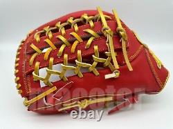 Japan Hi-Gold Pro Order 13 Infield Baseball Glove Red Gold Net LHT Limited