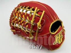 Japan Hi-Gold Pro Order 13 Infield Baseball Glove Red Gold Net LHT Limited