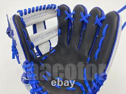 Japan SSK Special Pro Order 11.5 Infield Baseball Glove Black Blue Cross RHT 3B