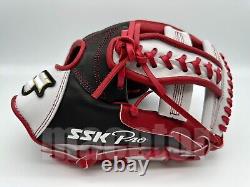 Japan SSK Special Pro Order 11.5 Infield Baseball Glove Black Red Cross RHT