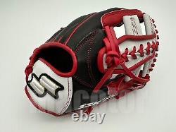 Japan SSK Special Pro Order 11.5 Infield Baseball Glove Black Red Cross RHT
