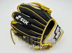 Japan SSK Special Pro Order 11.5 Infield Baseball Glove Black Yellow Cross RHT
