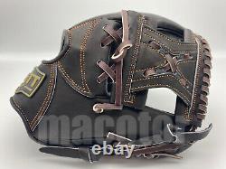 Japan ZETT Pro Model 11.25 Infield Baseball / Softball Glove Black X-Web RHT