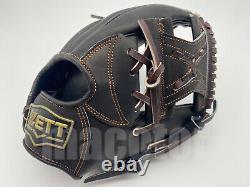 Japan ZETT Pro Model 11.25 Infield Baseball / Softball Glove Black X-Web RHT