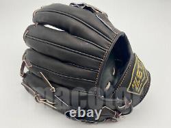 Japan ZETT Pro Model 11.25 Infield Baseball / Softball Glove Black X-Web RHT