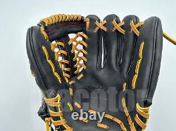 Japan ZETT Pro Model 11.75 Infield Baseball Glove Black RHT Red Label SALE