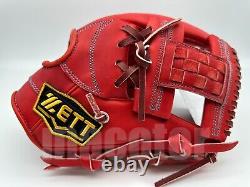 Japan ZETT Pro Model 11.75 Infield Baseball Glove Red H-Web RHT Top Limited