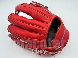 Japan ZETT Pro Model 11.75 Infield Baseball Glove Red H-Web RHT Top Limited