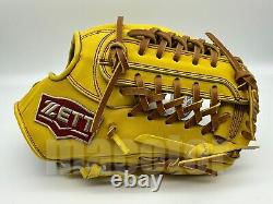 Japan ZETT Pro Model 11.75 Infield Baseball Glove Yellow RHT Red Label SALE