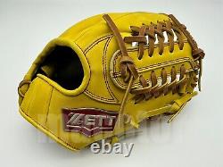 Japan ZETT Pro Model 11.75 Infield Baseball Glove Yellow RHT Red Label SALE